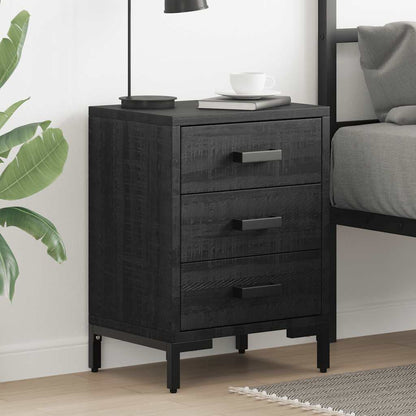 Bedside Cabinet Black 36x30x54 cm Solid Pinewood