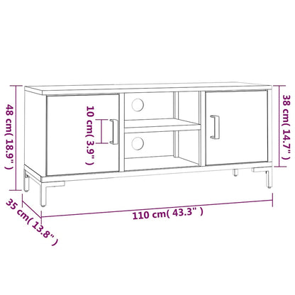 TV Cabinet Brown 110x35x48 cm Solid Pinewood