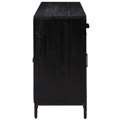 Sideboard Black 110x35x70 cm Solid Pinewood