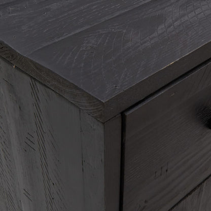 Sideboard Black 110x35x70 cm Solid Pinewood
