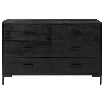 Sideboard Black 110x35x70 cm Solid Pinewood