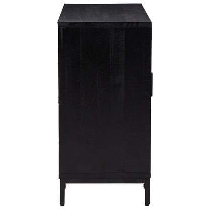 Sideboard Black 75x35x70 cm Solid Pinewood