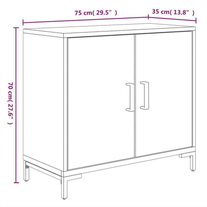 Sideboard Black 75x35x70 cm Solid Pinewood