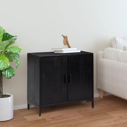Sideboard Black 75x35x70 cm Solid Pinewood