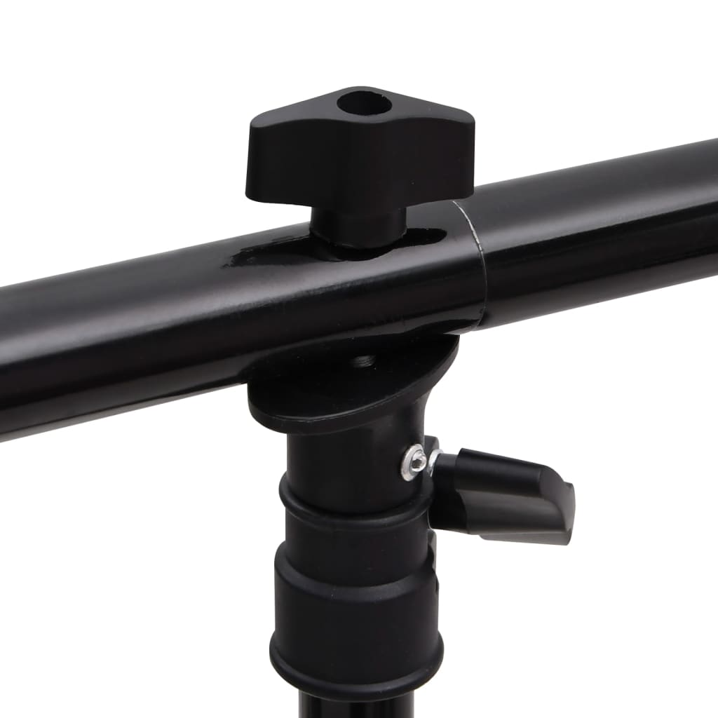 T-Shape Background Stand Black 91x60x(70-200) cm