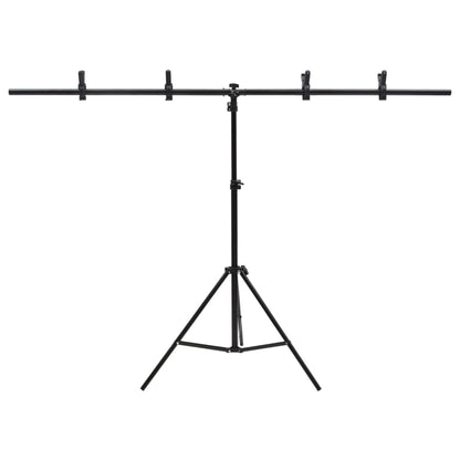 T-Shape Background Stand Black 151x60x(70-200) cm