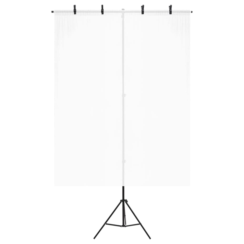 T-Shape Background Stand Black 151x60x(70-200) cm