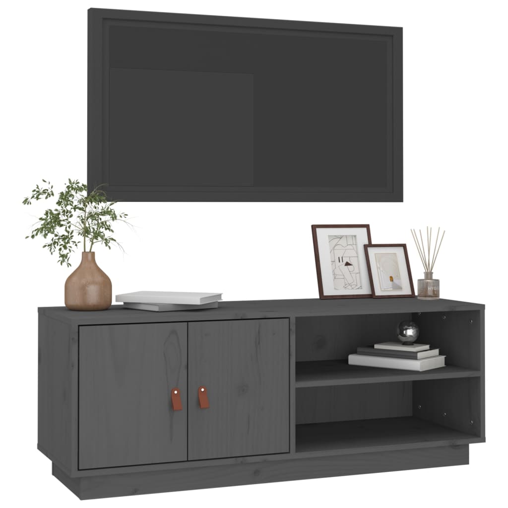 TV Cabinet Grey 105x34x40 cm Solid Wood Pine