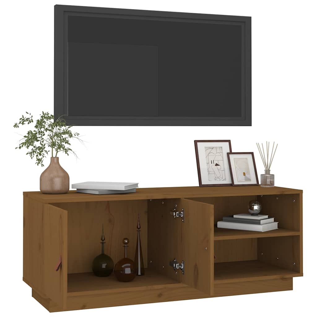 818223 vidaXL TV Cabinet Honey Brown 105x34x40 cm Solid Wood Pine