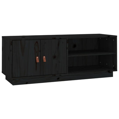 818224 vidaXL TV Cabinet Black 105x34x40 cm Solid Wood Pine
