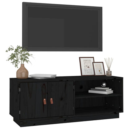 818224 vidaXL TV Cabinet Black 105x34x40 cm Solid Wood Pine