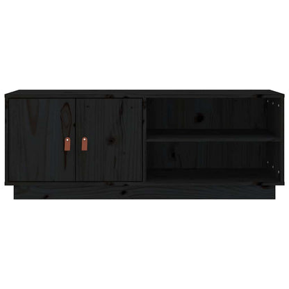 818224 vidaXL TV Cabinet Black 105x34x40 cm Solid Wood Pine