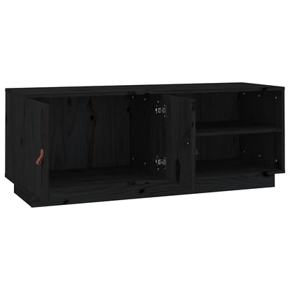 818224 vidaXL TV Cabinet Black 105x34x40 cm Solid Wood Pine