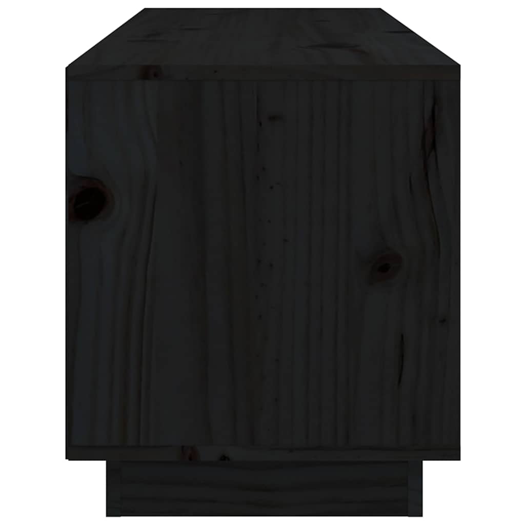 818224 vidaXL TV Cabinet Black 105x34x40 cm Solid Wood Pine