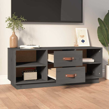 TV Cabinet Grey 100x34x40 cm Solid Wood Pine