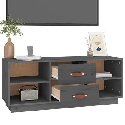 TV Cabinet Grey 100x34x40 cm Solid Wood Pine