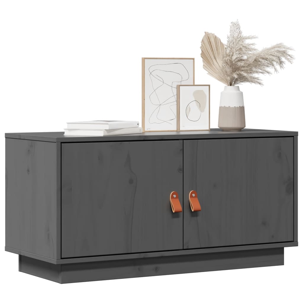 TV Cabinet Grey 80x34x40 cm Solid Wood Pine