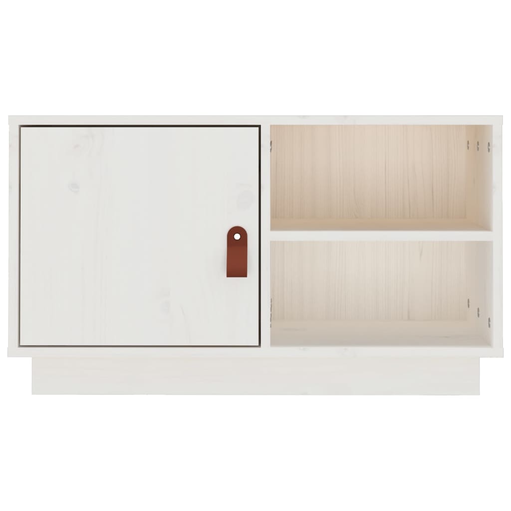 TV Cabinet White 70x34x40 cm Solid Wood Pine