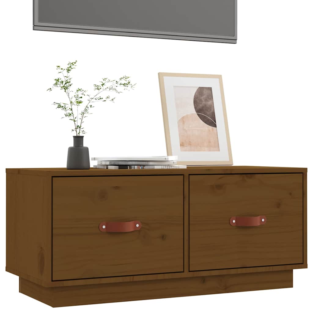 818243 vidaXL TV Cabinet Honey Brown 80x34x35 cm Solid Wood Pine