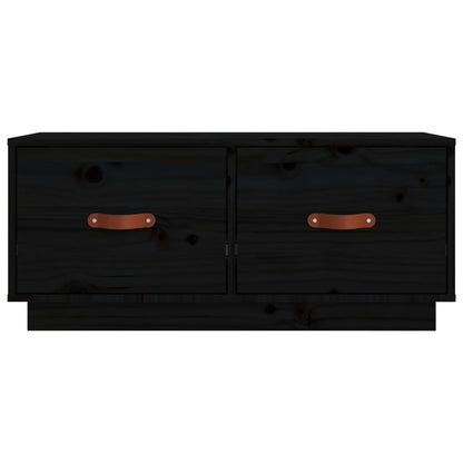 TV Cabinet Black 80x34x35 cm Solid Wood Pine