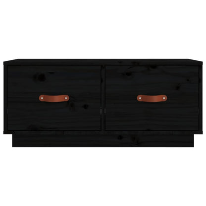 818244 vidaXL TV Cabinet Black 80x34x35 cm Solid Wood Pine
