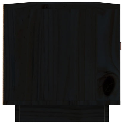 TV Cabinet Black 80x34x35 cm Solid Wood Pine