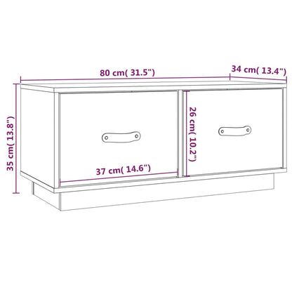 TV Cabinet Black 80x34x35 cm Solid Wood Pine