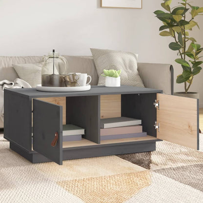 Coffee Table Grey 80x50x35 cm Solid Wood Pine