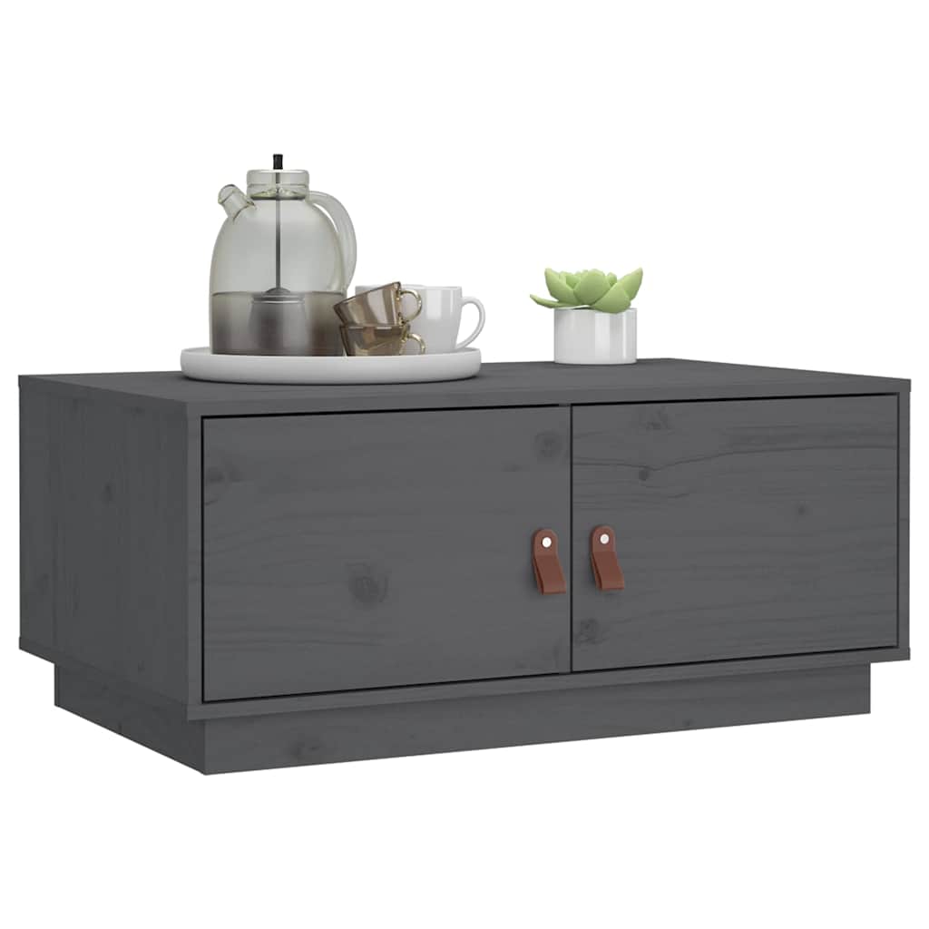 Coffee Table Grey 80x50x35 cm Solid Wood Pine