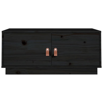 818254 vidaXL Coffee Table Black 80x50x35 cm Solid Wood Pine