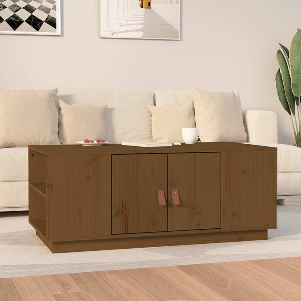 818258 vidaXL Coffee Table Honey Brown 100x50x41 cm Solid Wood Pine
