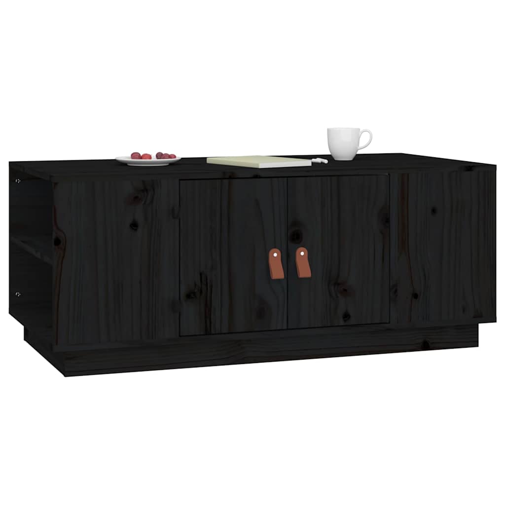 818259 vidaXL Coffee Table Black 100x50x41 cm Solid Wood Pine