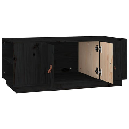 818259 vidaXL Coffee Table Black 100x50x41 cm Solid Wood Pine