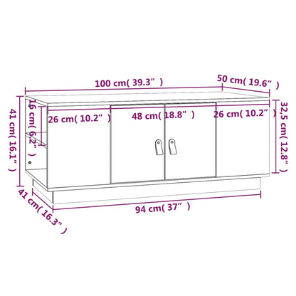 818259 vidaXL Coffee Table Black 100x50x41 cm Solid Wood Pine