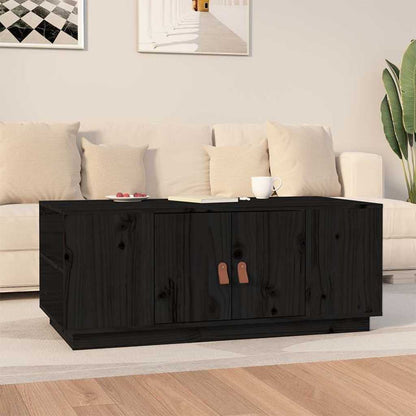 818259 vidaXL Coffee Table Black 100x50x41 cm Solid Wood Pine
