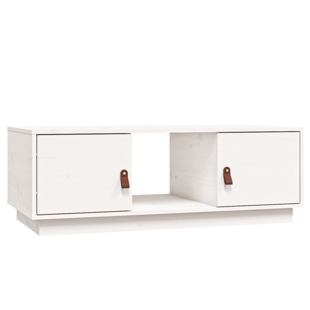 Coffee Table White 100x50x35 cm Solid Wood Pine
