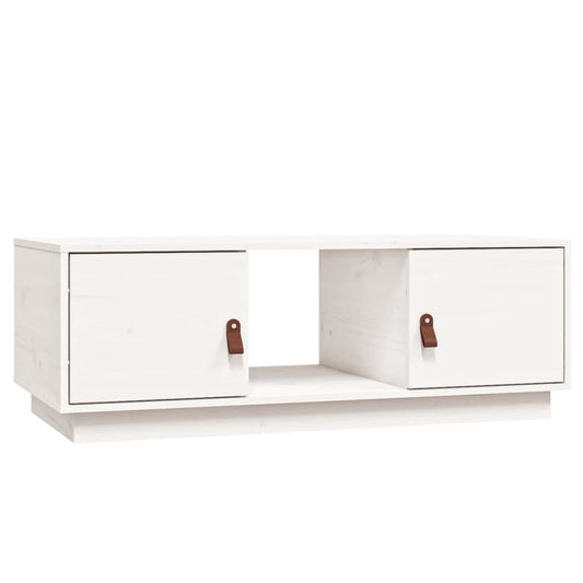 Coffee Table White 100x50x35 cm Solid Wood Pine