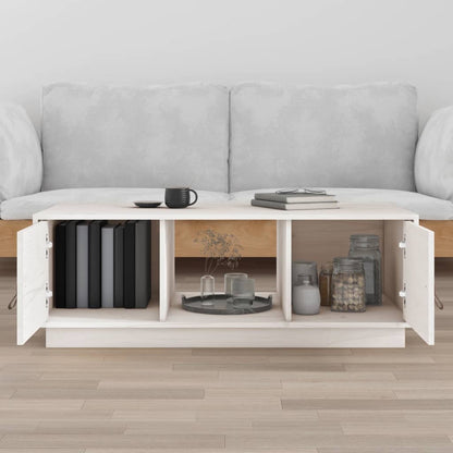 Coffee Table White 100x50x35 cm Solid Wood Pine