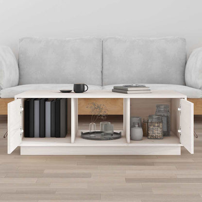 Coffee Table White 100x50x35 cm Solid Wood Pine