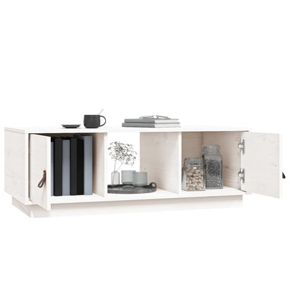 Coffee Table White 100x50x35 cm Solid Wood Pine
