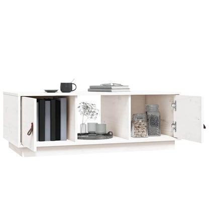 Coffee Table White 100x50x35 cm Solid Wood Pine