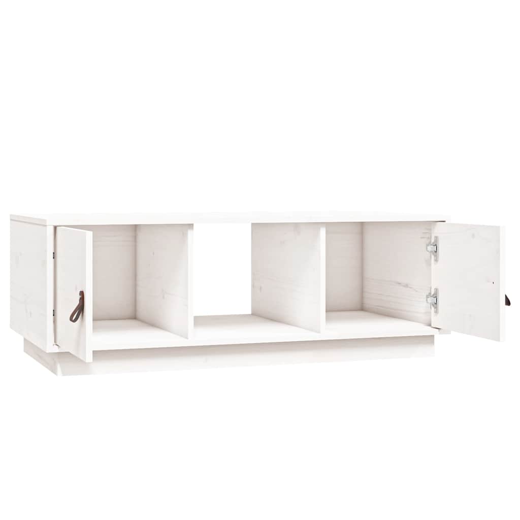 Coffee Table White 100x50x35 cm Solid Wood Pine