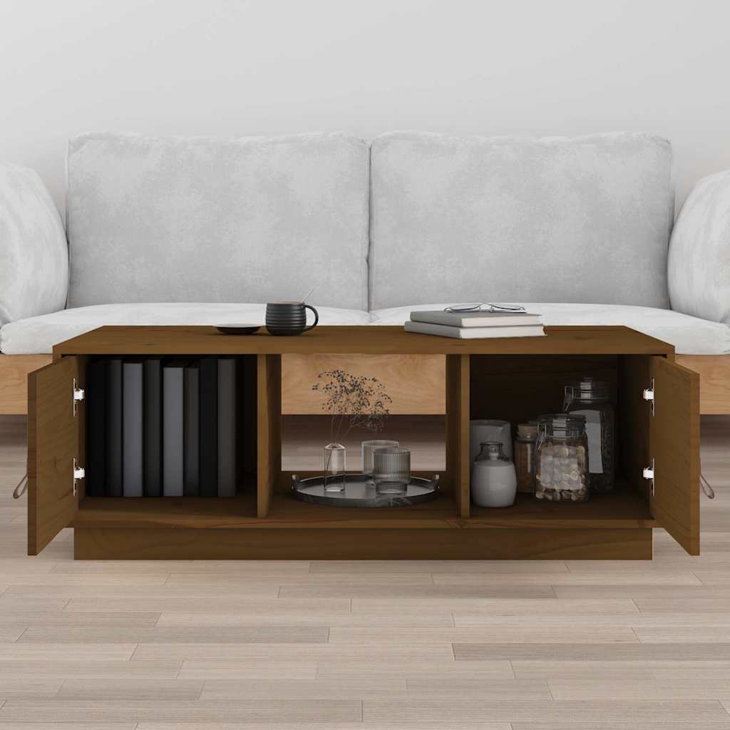 Coffee Table Honey Brown 100x50x35 cm Solid Wood Pine
