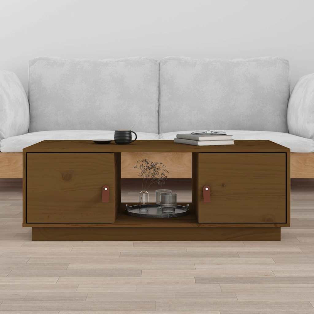 Coffee Table Honey Brown 100x50x35 cm Solid Wood Pine