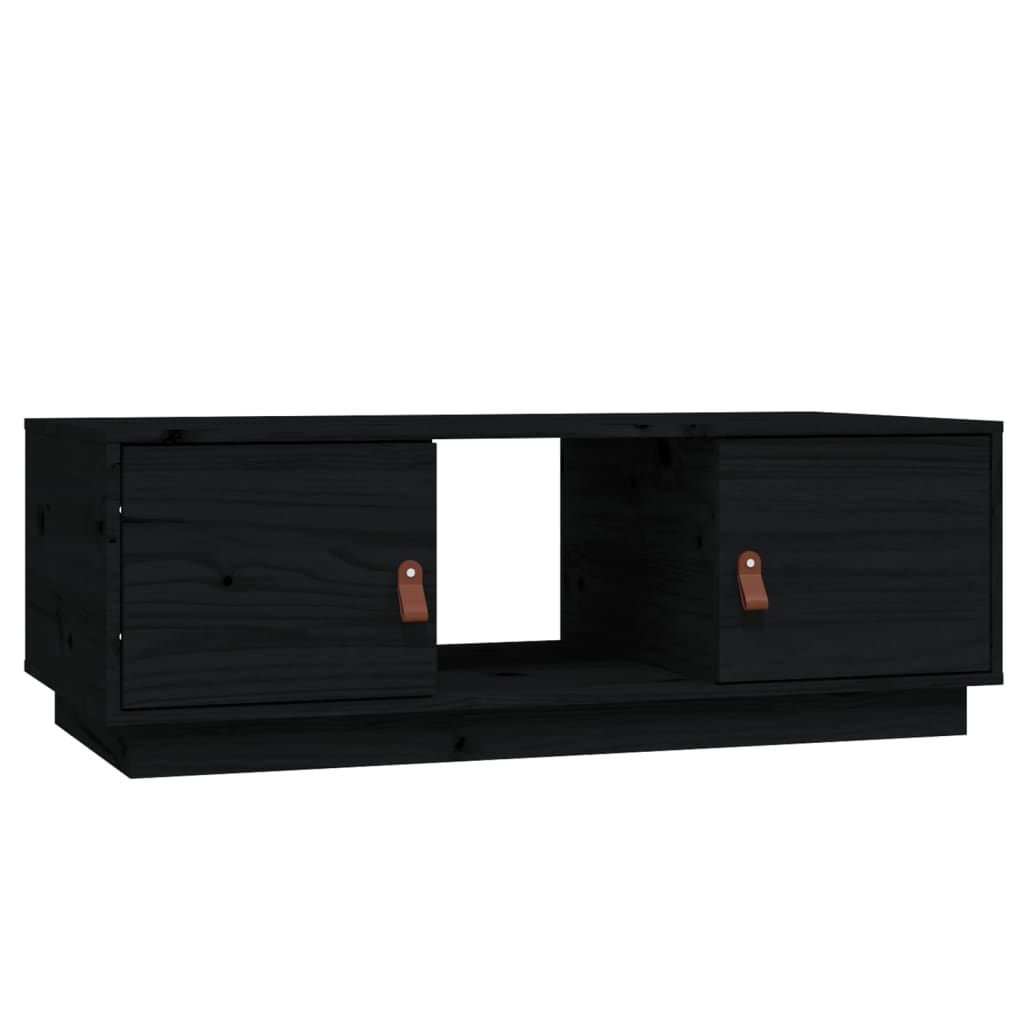 Coffee Table Black 100x50x35 cm Solid Wood Pine