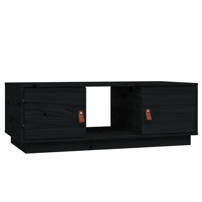 Coffee Table Black 100x50x35 cm Solid Wood Pine
