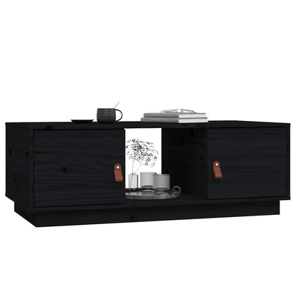 Coffee Table Black 100x50x35 cm Solid Wood Pine