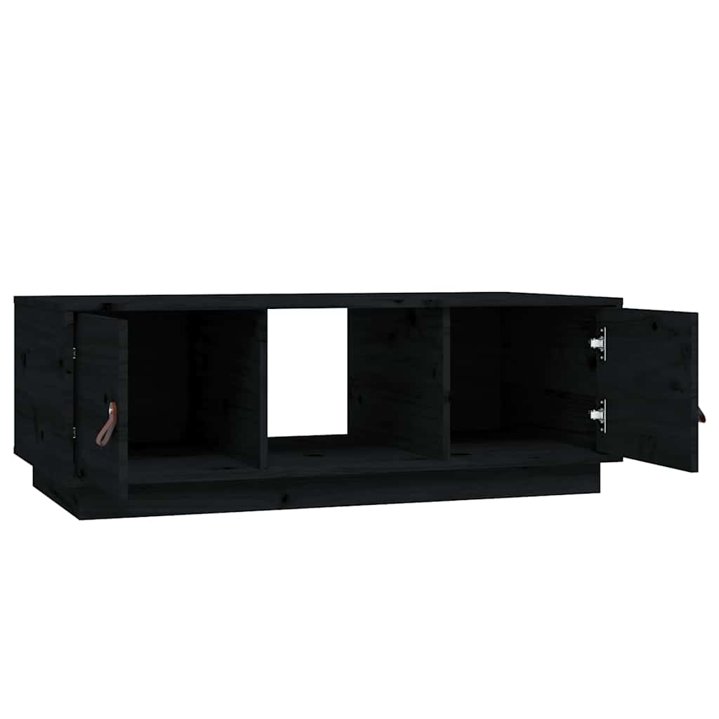 Coffee Table Black 100x50x35 cm Solid Wood Pine