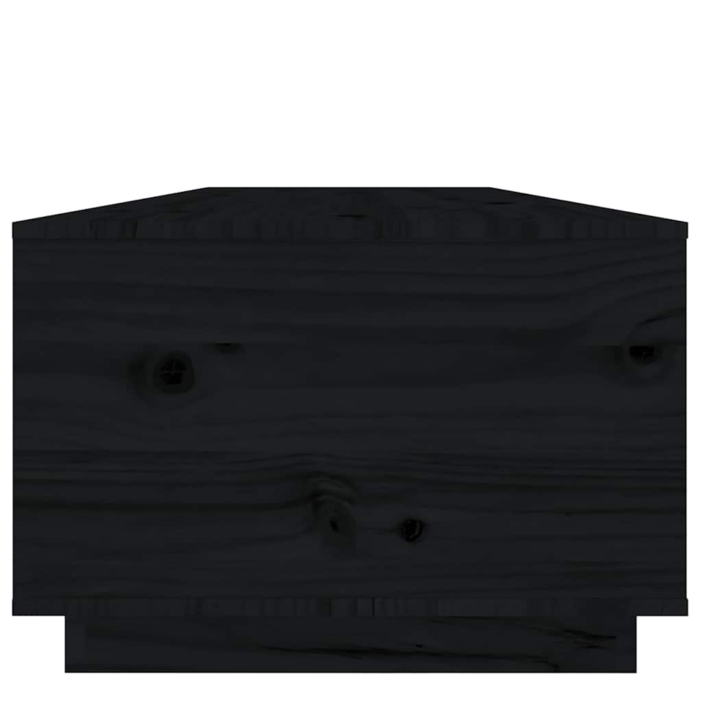 Coffee Table Black 100x50x35 cm Solid Wood Pine