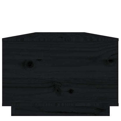 Coffee Table Black 100x50x35 cm Solid Wood Pine